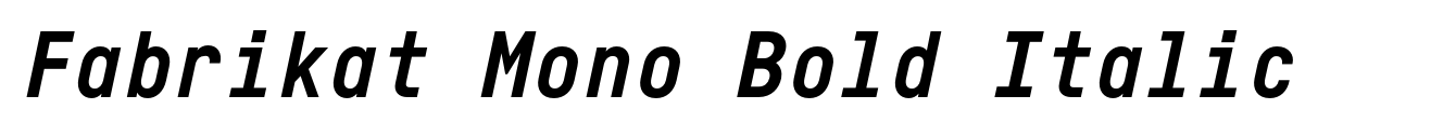Fabrikat Mono Bold Italic